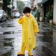thumbnail image 6 of Kids Rain Poncho, Reusable Waterproof Hooded Rain Cape for Children with Adjustable Drawstring, Portable Tear-Resistant EVA Rain Gear for Outdoor Play, School, Hiking, and Camping, 6 of 6