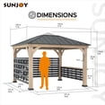 thumbnail image 4 of Sunjoy Cameron 11 ft. x 11 ft. Cedar Wood Framed Hot Tub Gazebo with Steel and Polycarbonate Hardtop and bar shelf, Matte Black, 4 of 10