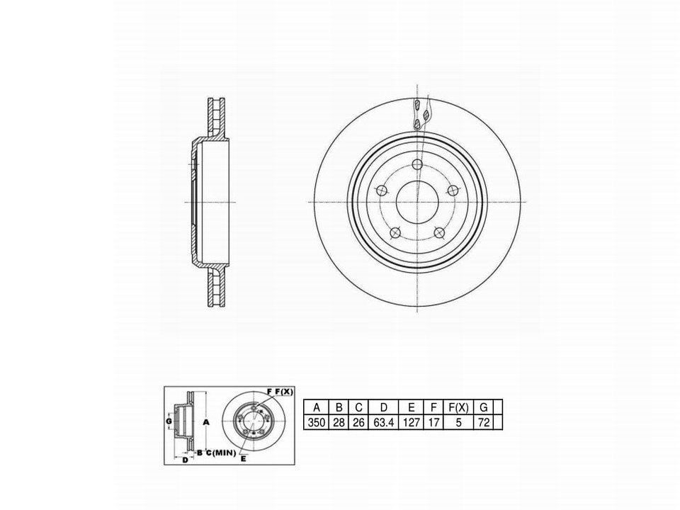 Winstop Brake Rotor, Rear WS249481, Jeep Grand Cherokee 2021-2012
