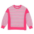 thumbnail image 4 of Siilsaa Women Oversized Striped Crewneck Sweatshirt Long Sleeve Color Block Pullover Tops Casual Loose Workout Shirt RD1,2XL, 4 of 4