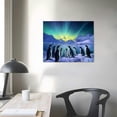 thumbnail image 3 of GOSMITH  Northern Lights Canvas Print Penguins on Iceberg Landscape Picture Aurora Borealis Wall Art for Living Room Home Decoration Framed Ready to Hang, 3 of 4
