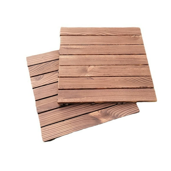 Jinsinto Outdoor Wooden Flooring Tile Flooring, Interlocking Deck Tiles Waterproof And Anti-Corrosion Outdoor DIY Splicing Wood Flooring For Patio Porch Backyard (1 PCS)