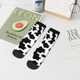 thumbnail image 7 of Rateoe Milk Cow Pattern Quarter Crew Socks,Toe Seamed Ankle Socks,Cotton Cushioned Breathable Athletic Crew Sports Socks, 7 of 7