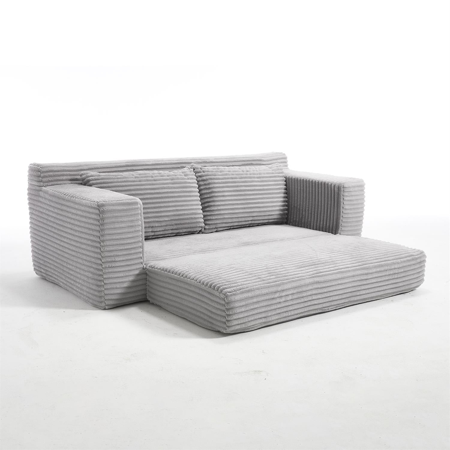 Demi Bonn 72" Cozy Loveseat Sofa Bed with Memory Foam & Sturdy Steel Frame, No Assembly Needed, Convertible 2-in-1 Couch for Small Spaces, Apartments, Gray