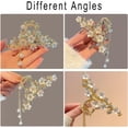 thumbnail image 4 of Flower Hair Clips, Metal Golden Hair Claws White Flower Hair Clips With Pearl Tassels Design, Hair Accessories for Thin Thick Long Short Hair Non-slips for Girls Women, 4 of 7