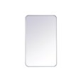 thumbnail image 1 of Elegant Lighting MR802236WH 22 x 36 in. Soft Corner Metal Rectangular Mirror, White, 1 of 6