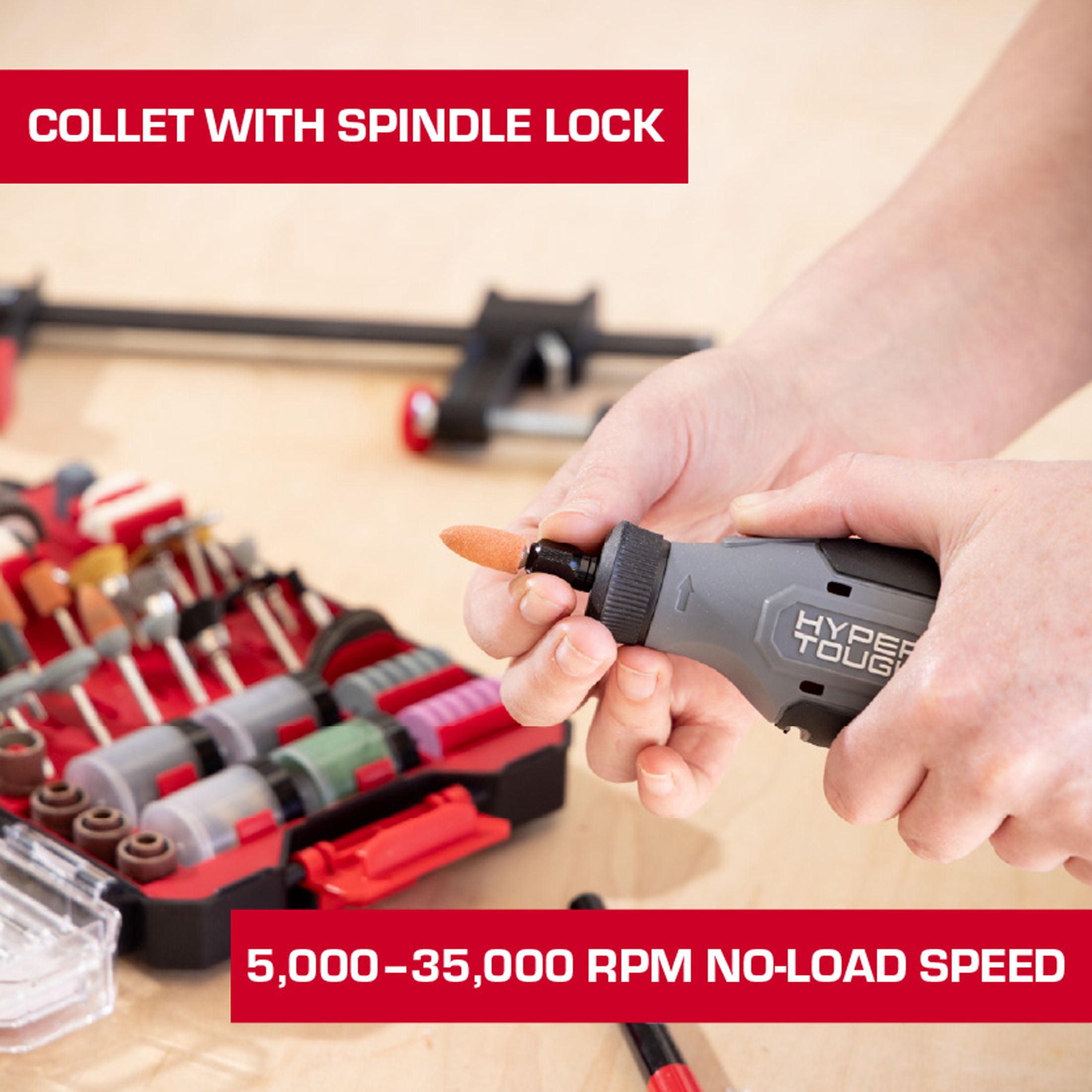 Hyper Tough 12V Rotary Tool with 2.0Ah Battery