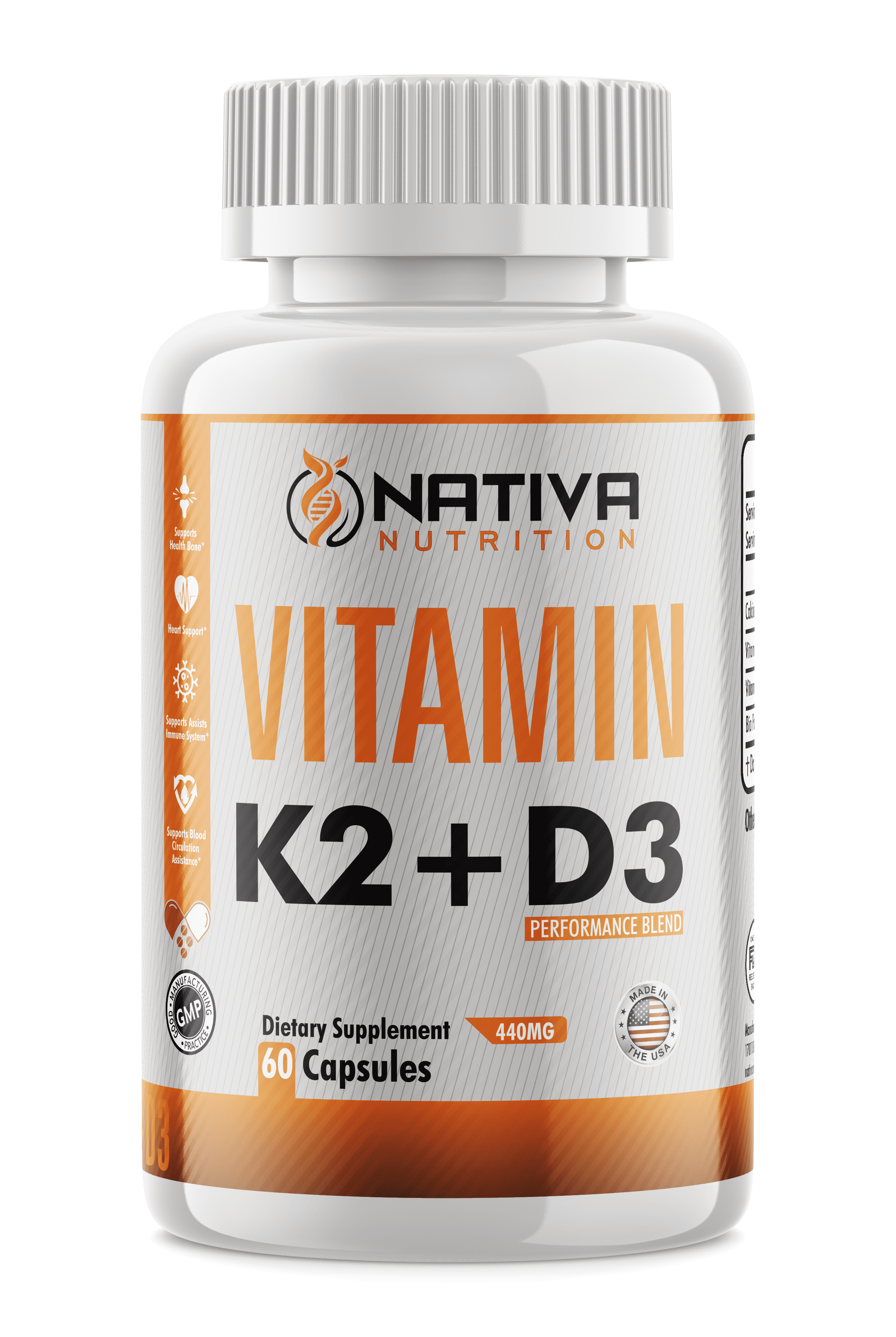 Nativa Nutrition - Vitamin D3 + K2 | D & K Vitamins for ...
