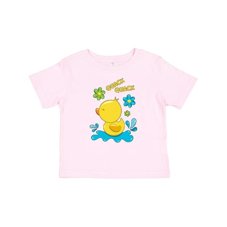 

Inktastic Quack Quack Cute Duckling with Flowers Boys or Girls Baby T-Shirt