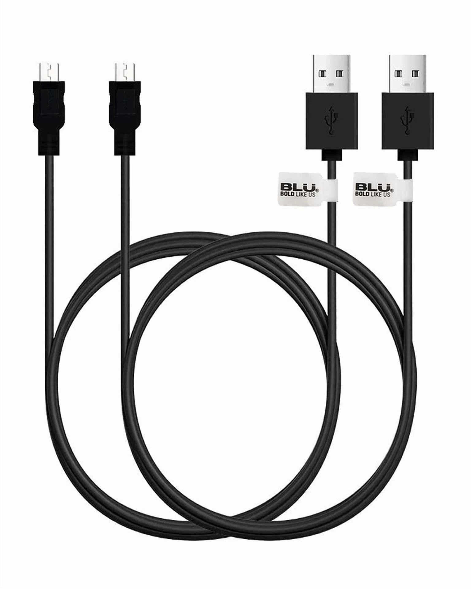 PRIME- Blu Oem Micro Usb Cable, 2 Pack 3Ft Each Fast Charging Cable, Android Phone