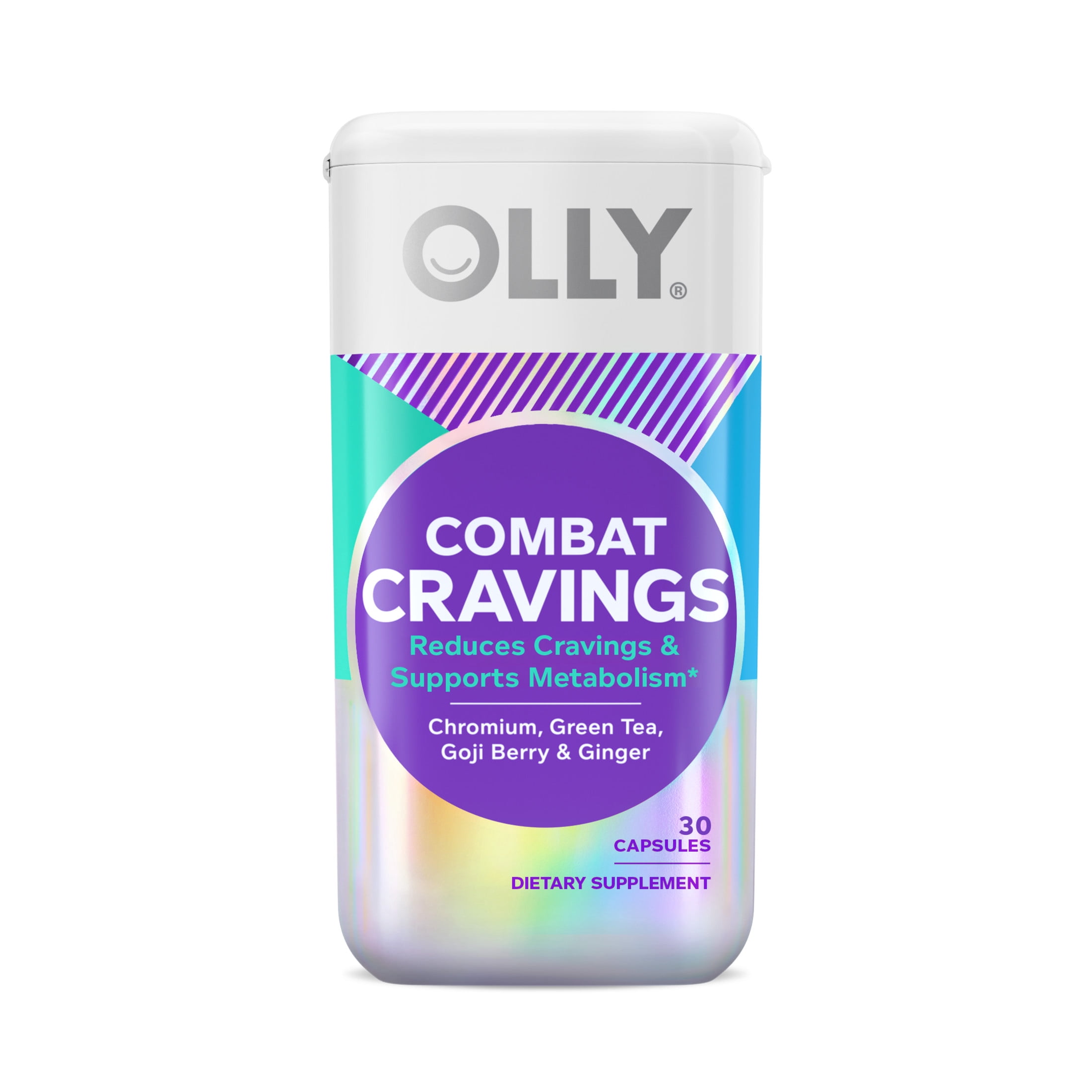 OLLY Combat Cravings Capsules, Metabolism Support* Supplement, Chromium Picolinate, 30 Count