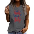 thumbnail image 2 of Xdegoge Happy 4th of July Stars Graphic Tank Top for Women Sleeveless Crewneck Patriotic Summer Casual Loose Fit Independence Day USA Flag Holiday Celebration Party Shirts Tops, 2 of 4