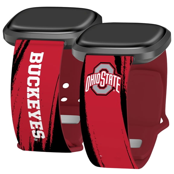 Ohio St HD Paint Stripe Unisex Watch Band for FitBit Versa 3 & Sense (Long)