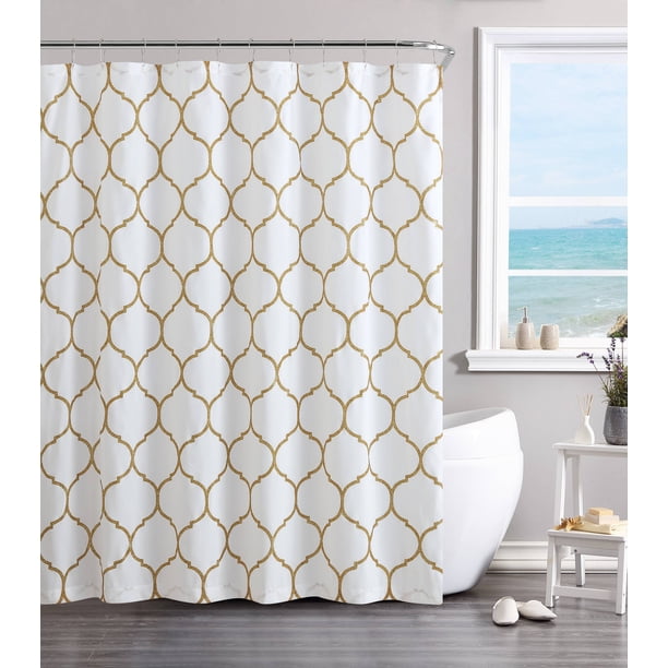 silver and gold shower curtain