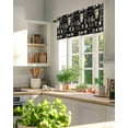 thumbnail image 3 of Coffee Cup Valances for Windows Coffee Beans Black Background Valance Rod Pocket Light Filtering Short Window Treatments Curtains for Kitchen Bathroom Living Room Bedroom, 1 Panel, 42 x 18 Inch, 3 of 7