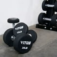thumbnail image 2 of Vitos Fitness TPU Urethane Hardened Chrome Handle Commercial Unibody Dumbbell Pairs, 2 of 4