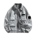 thumbnail image 4 of LYSMORA 2026 Men's Corduroy Collar Suede Utility Bomber Jacket, Multi Patch Pockets Elastic Cuff Loose Fit Windproof Street Casual Outerwear, 4 of 4