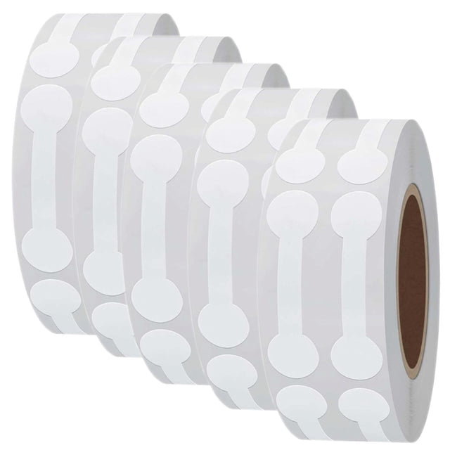 Etiquetas de Papel Adheribles GlamTagWhite 5 Rollos con 2500 Etiquetas 4.2x1.1cm Blanco.