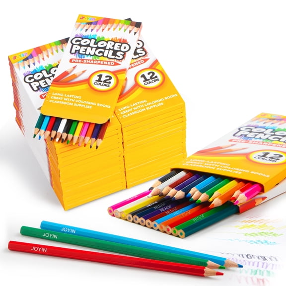 SYNCFUN 432-Piece Bulk Colored Pencils 12 Colors ,Pack of 36 Set for Kids,For Classroom, Preschool Activities, Art Projects, Back to School Supplies