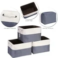 thumbnail image 2 of 3-Pack Large Storage Basket Set  Trunk Organizer  Clothes Toys Bin  15 x 10 x 10 Inches  Big Rectangular Canvas Fabric Collapsible, 2 of 4