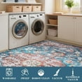 thumbnail image 3 of Hasoo 5' x 7' Area Rug for Living Room Boho Vintage Rug Non Slip Throw Rugs Floral Bedroom Rug, Blue/Pink, 3 of 6