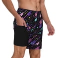 thumbnail image 2 of Kdxio Colorful Guitar Print Men's Swim Trunks with Compression Liner 7 Inch Inseam Quick Dry Swim Shorts, 2 of 7