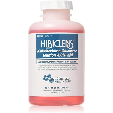 Hibiclens Antiseptic Skin Cleanser 16 fl Oz 2 Pk | Chlorhexidine Solution | Antimicrobial Spray | Wound Cleanser | Antibacterial Body Wash | Wound Care Products