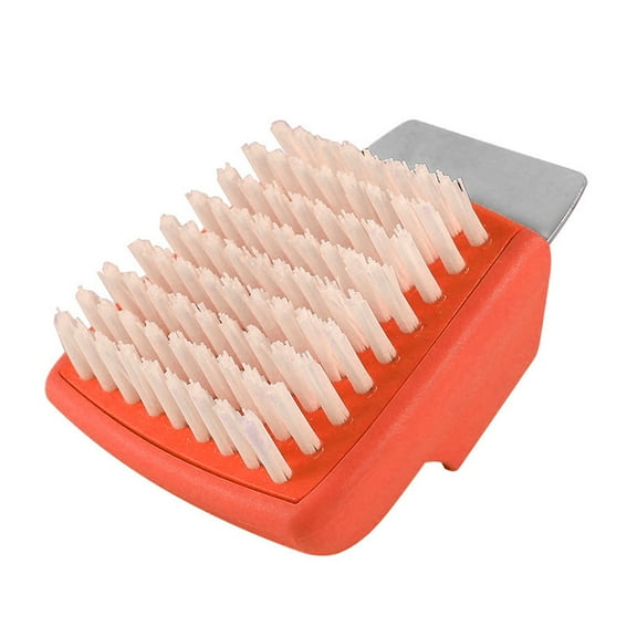 WEUVEB BBQ Grilling Brush Orange Stainless Steel Compact 2in1