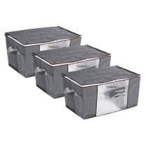 Unique Bargains Clothes Storage Bins for Bedding Closet Organizer Gray
