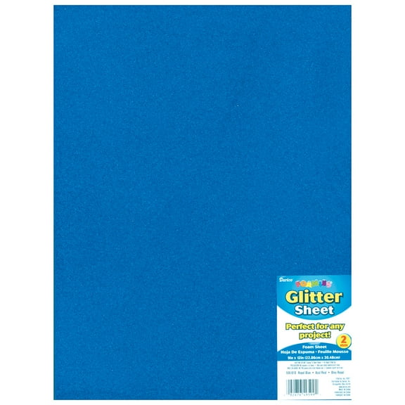 Glitter Foam Sheet Royal Blue 2mm thick 9 X 12 Inches