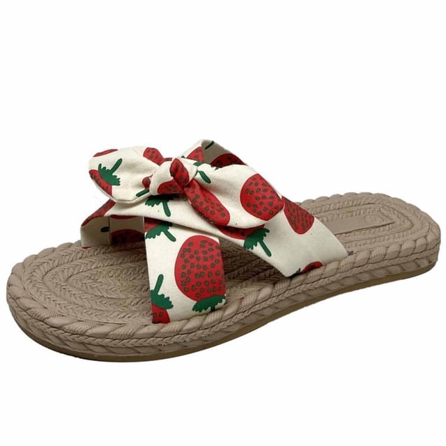 Zapatillas con punta abierta para mujer, sandalias cómodas, informales, cómodas, para la playa Wmkox8yii ytu4900