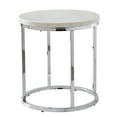 thumbnail image 1 of Echo Table d'Appoint Ronde Contemporaine en Marbre Blanc et ChromeMetal, 1 of 4