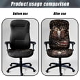 thumbnail image 4 of Renewold Office Computer Chair Cover Anti-slip Protective Boss Rotating Office Chair Cover Desk Chair Protector Cover with Elastic Bottom, Deer Skull American Flag Maple, L, 4 of 7