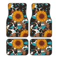 thumbnail image 1 of Kdxio Tapis de Sol Vintage Imprimé Soleil Universel SUV avant Arrière Ensemble Complet 4 Pcs avec Dos en Caoutchouc Antidérapant Accessoires de Voiture pour la Plupart des Voitures, 1 of 7