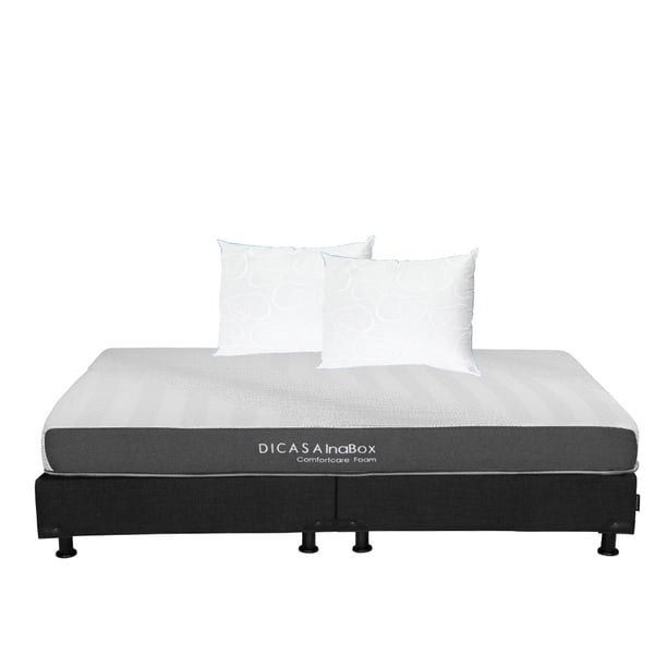 Colchón en Caja King Size Inabox + Box + 2 Almohadas Osos