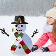thumbnail image 6 of Vikakiooze 2023 Promotion on sale, Christmas Snowman Dress Suit Combition Wooden tton Pipe Hat Scarf, Large Size, Red Green White Scarf 16pcs, 6 of 7