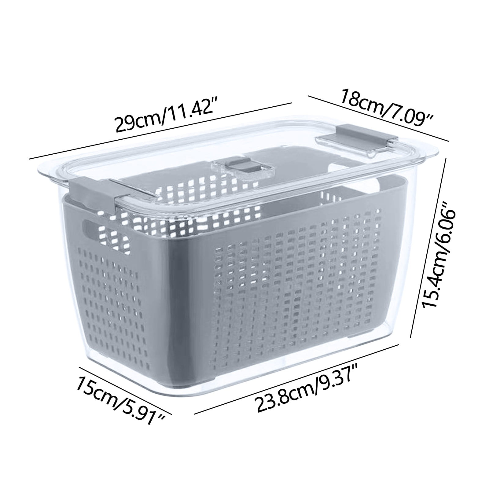 Wovilon Baskets Fruit Vegetable Storage Containers For Fridge Draining Fresh Containers 3 In 1 Produce Storage Containers Large Organizer Bins With Lid Colander