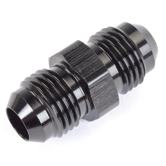 JEGS AN to AN Straight Union Fitting [-6 AN to -6 AN, Black]