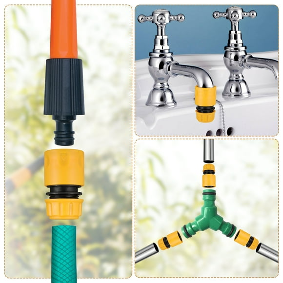 Yuarrent 6 pack/lote conector de tubo de manguera de jardín fácil de usar hecho de plástico resistente resistente y resistente al óxido Jardín y Patio