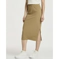 thumbnail image 4 of 3 Pack: Women's Midi Ribbed Knit Skirt With Side Slit - Stretchy Office Work Business Casual Pencil Pull-On Skirts, 4 of 6