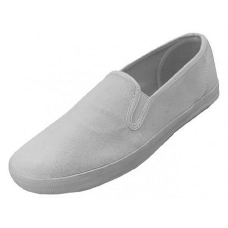 Shoes 18 Mens Casual Lace Up Canvas Sneaker Shoes (9, White Decks)