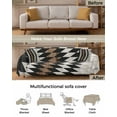 thumbnail image 3 of Brown Western Sofa Covers for 3 Cushion Couch,Washable Sectional & L Shape Couch Covers for Dog/Cat/Kids,Black Aztec American Boho Tribe Wood Non Slip Sofa Slipcover Tassel Futon Cover 71''x150'', 3 of 8