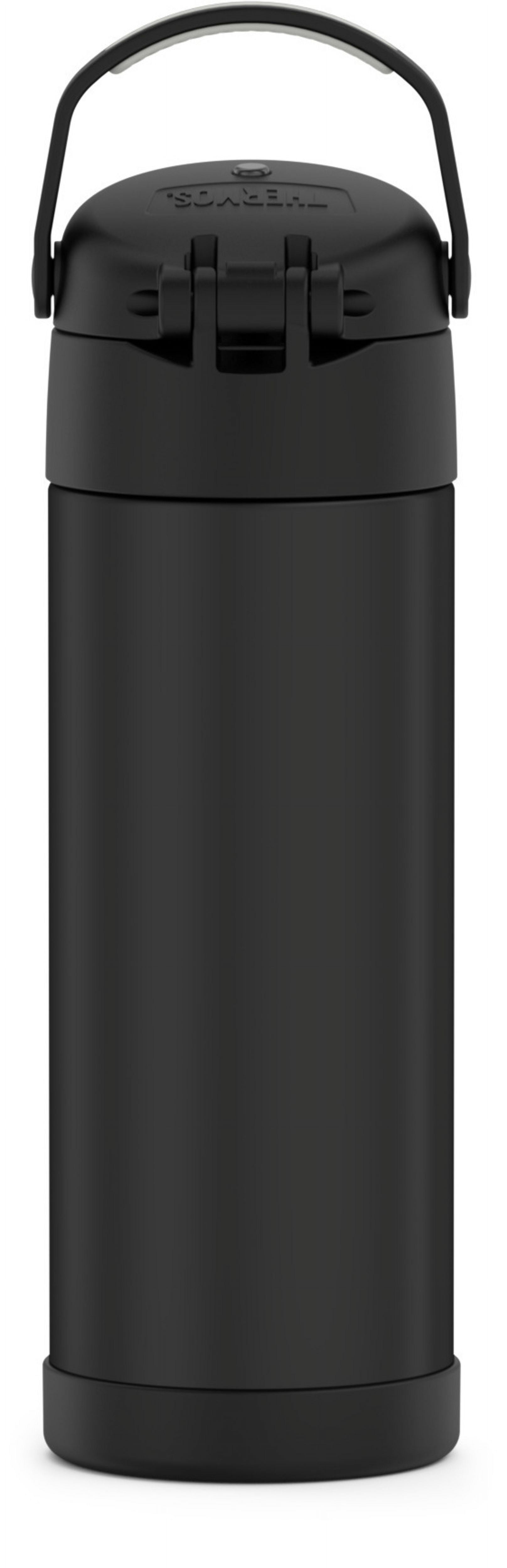 (4 pack) Thermos Stainless Steel Funtainer Water Bottle with Chug Spout 16 oz Black