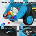 thumbnail image 6 of TOKTOO Kids Dump Truck Ride on, 24V Ride on Cars with Remote Control, EVA Tires, Electric Dump Bed, Blue Kids Electric Vehicles for Age 3-6 Years, 6 of 8