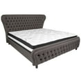 thumbnail image 2 of Flash Furniture Cartelana Tufted Upholstered King Size Platform Bed with in Dark Gray Fabric and Silver Accent Nail Trim with Pocket Spring Mattress, 2 of 4