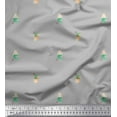 thumbnail image 1 of Soimoi Gray Modal Satin Fabric Cactus With Conical Pot Tree Print Sewing Fabric Yard 42 Inch Wide, 1 of 3