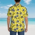 thumbnail image 6 of Xecao Honeybee print Hawaiian shirt - a stylish short-sleeve button-down for men, perfect for casual beach and tropical outings., 6 of 9