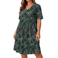 thumbnail image 6 of QUNYINEY Midi Women Dresses Summer Plus Size Short Sleeve Hawaiian Beach A Line Dress V-Neck Loose Fit Vacation with Pockets Dresses, 6 of 8