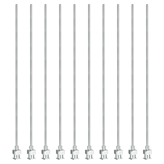 Uxcell 10 Pcs 16G 5 Inch Blunt Tip Dispensing Needle with Lure Lock for Refilling Liquid Inks Adhesives