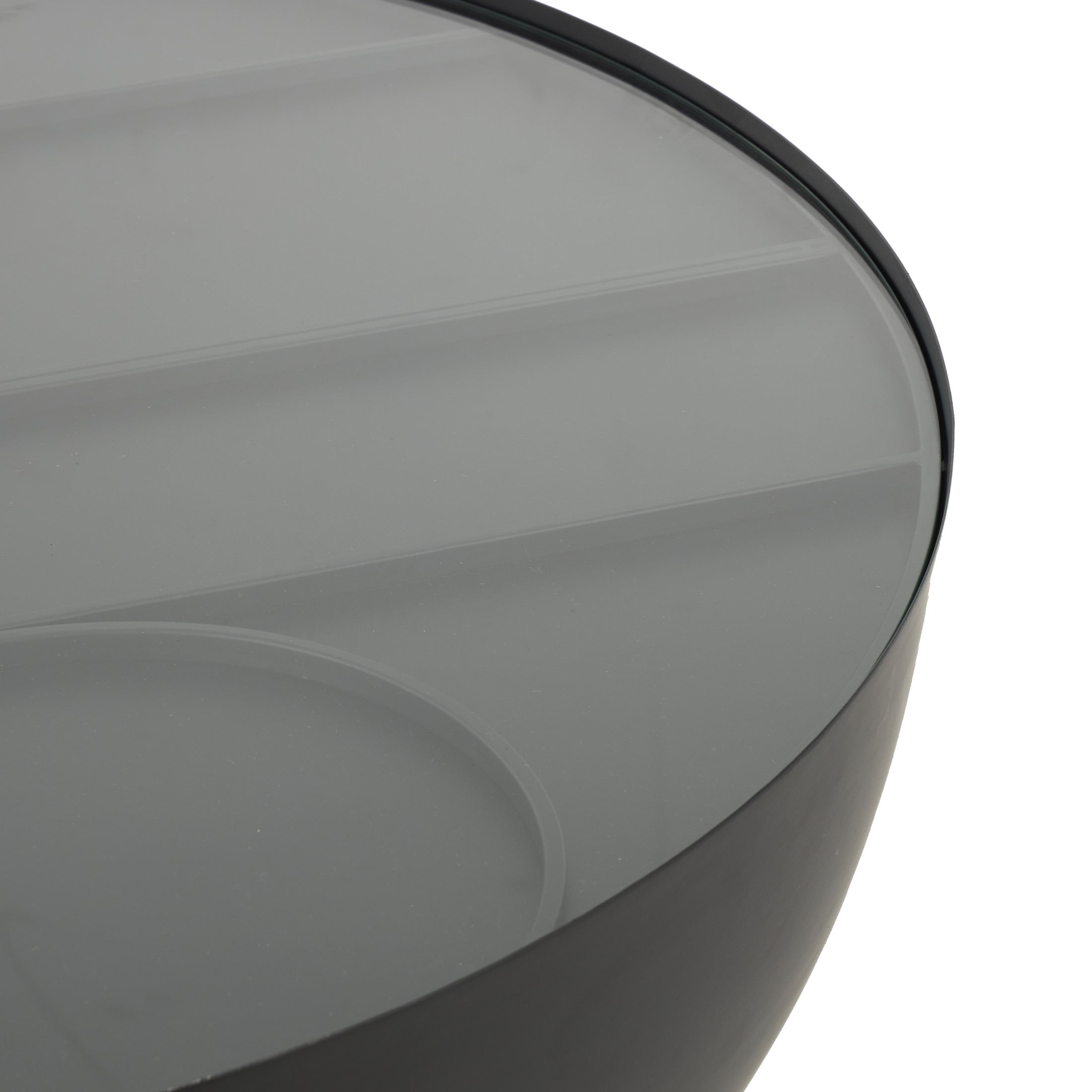 DecMode 32" x 18" Black Metal Geometric Coffee Table with Glass Tabletop and Elevated Base, 1-Piece